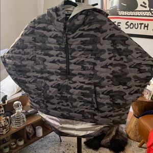 WORN ONCE Think Roylyn camo poncho